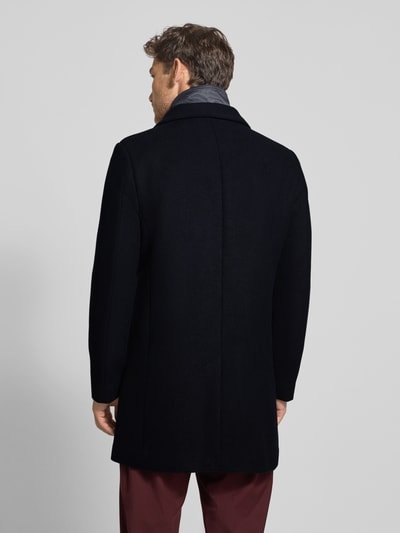 Matinique Lange jas met opstaande kraag, model 'Harvey' Marineblauw - 5