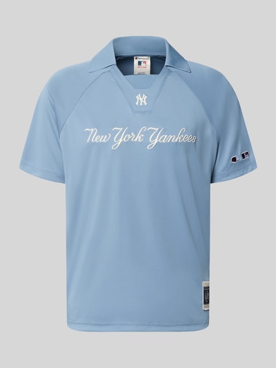 Produktfoto, Relaxed Fit Poloshirt mit Logo-Stitching van Champion, blauw, polokraag, met korte mouwen, ruglengte bij maat M 70 cm