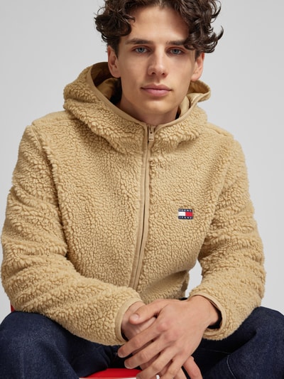 Tommy Jeans Teddyfell-Jacke mit Kapuze Beige 3