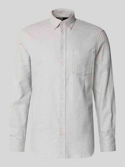 Christian Berg Men Regular Fit Freizeithemd mit Brusttasche Hellgrau 2