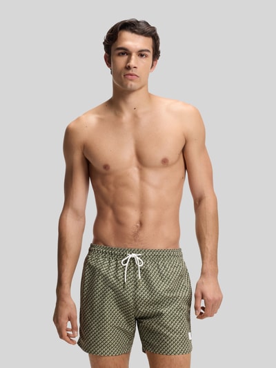 BOSS Regular Fit Badeshorts mit Logo-Patch Modell 'VIBE' Beige 3