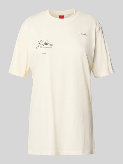 HUGO Regular fit T-shirt van puur katoen Offwhite - 2