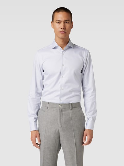 BOSS Slim Fit Zakelijk overhemd met platte kraag, model 'Hank' Lichtgrijs - 4