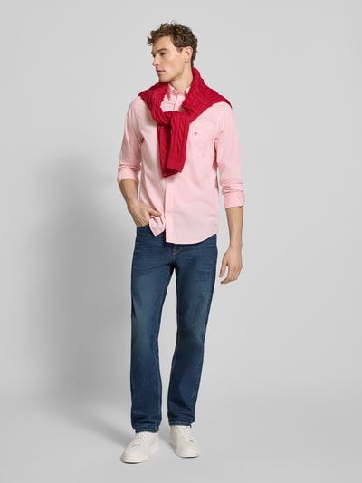 GANT Slim fit vrijetijdsoverhemd met gestikt logo Lichtroze - 1
