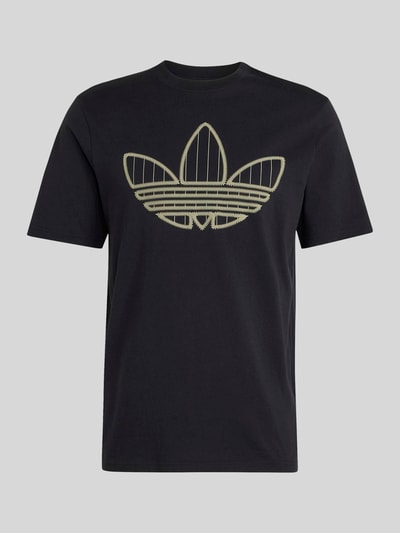adidas Originals Regular Fit T-Shirt aus reiner Baumwolle Modell 'TREFOIL INFILL' Black 2