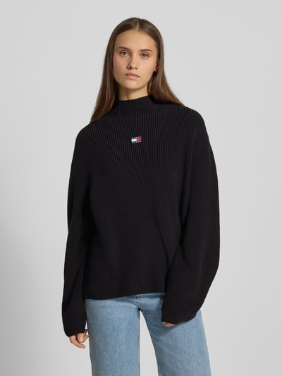 Tommy Jeans Relaxed Fit Strickpullover aus reiner Baumwolle Black 4