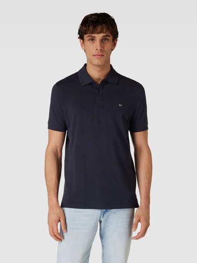 Christian Berg Men Slim Fit Poloshirt im unifarbenen Design Marine 4