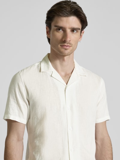 Lindbergh Relaxed Fit Leinenhemd mit 1/2-Arm Weiss 3
