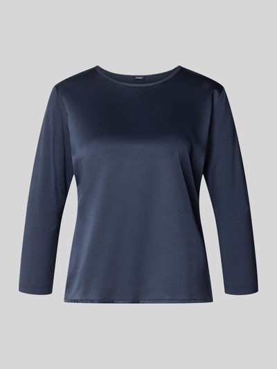 Produktfoto, Longsleeve mit 3/4-Arm Modell 'Tamina' von JOOP!, dunkelblau, glatte Struktur, Viskose-Elasthan-Mix, Regular-Fit, Rundhalsausschnitt, Rückenlänge 54 cm bei Größe 36.