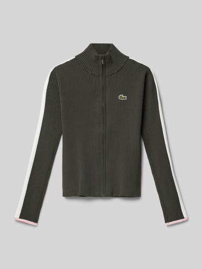 Lacoste Cardigan mit Label-Badge Graphit 1