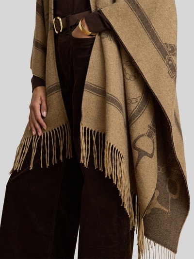 Lauren Ralph Lauren Poncho aus Wolle mit Fransenabschluss Camel 6