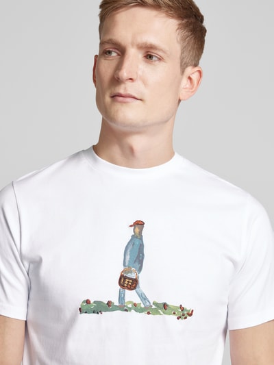 Forét T-Shirt mit Motiv-Print Modell 'HUNT' Weiss 3