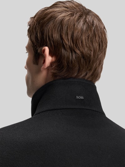 BOSS Mantel aus Wolle mit Kaschmir-Anteil mit Stehkragen Black 6