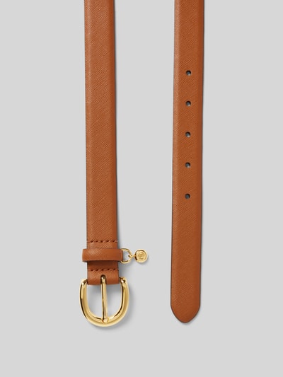 Lauren Ralph Lauren Leren riem met doornsluiting, model 'CHARM' Cognac - 3