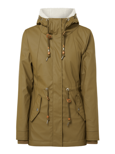 Ragwear Parka przeciwdeszczowa z podszewką ze sztucznego kożuszka model ‘Monadis Rainy’ Oliwkowy 2