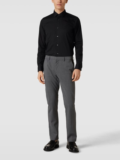 Joop! Slim Fit Business-Hemd mit Umlegekragen Black 1