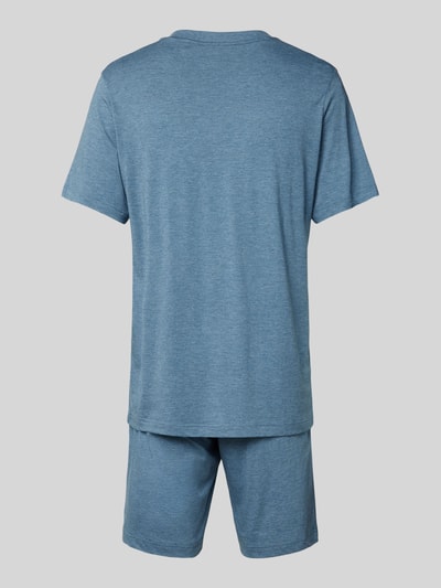 Schiesser Pyjama met V-hals Blauw - 3