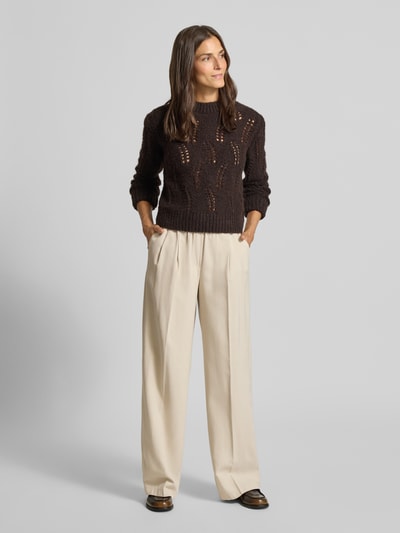 Vero Moda Regular fit broek van viscosemix, model 'CARMEN' Beige - 1