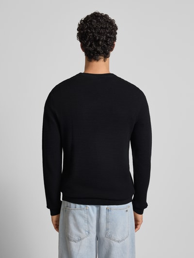 Jack & Jones Strickpullover mit Rundhalsausschnitt Modell 'OTTO' Black 5