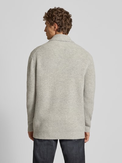 Profuomo Kardigan wełniany z szalowym kołnierzem Jasnoszary 5