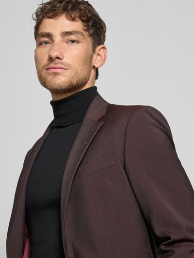 Tiger Of Sweden 2-knoops colbert met reverskraag, model 'Justin' Bordeaux - 3