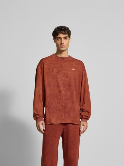 Diesel Bluza z nadrukiem z logo Rdzawoczerwony 4