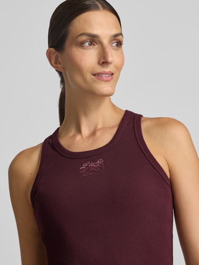 Liu Jo White Slim fit top van katoenmix model 'Costina' Aubergine - 3