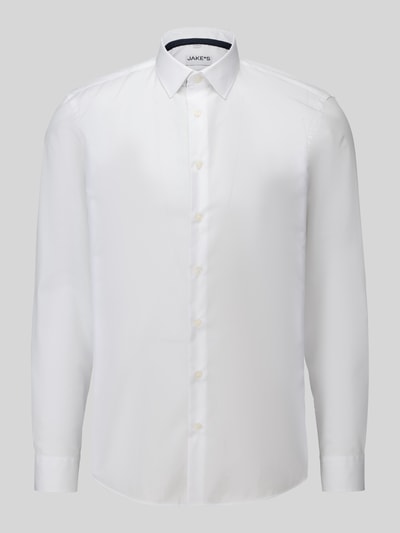 Jake*s Slim fit zakelijk overhemd met afgeronde zoom Wit - 2
