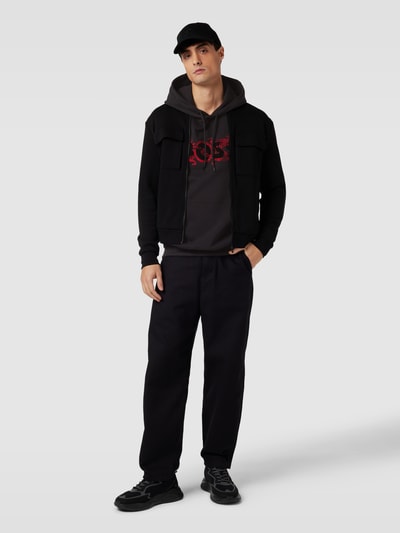 BOSS Hoodie met labelmotief met statement, model 'Sullivan' Zwart - 1