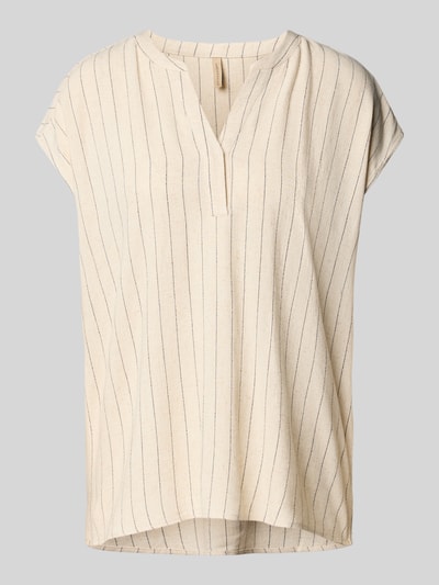 Soyaconcept Regular fit blouseshirt met V-hals, model 'POULA' Zand - 2