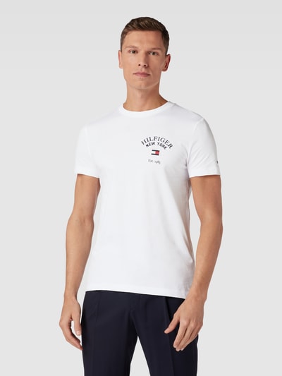 Tommy Hilfiger T-Shirt mit Label-Print Weiss 4