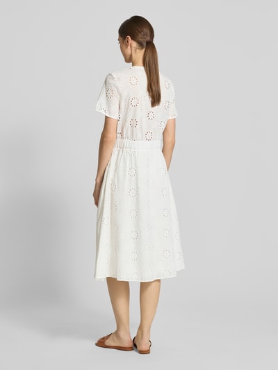 Christian Berg Woman Selection Midi-jurk met broderie anglaise Ecru - 5