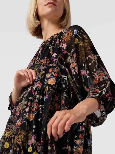 Drykorn Midi-jurk van viscose met bloemenmotief Zwart - 3