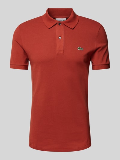 Lacoste Koszulka polo o kroju slim fit z naszywką z logo model ‘PIQUE’ Ciemnoczerwony 2