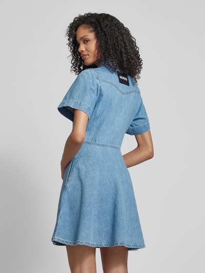 HUGO Sukienka jeansowa z listwą na zatrzaski na całej długości model ‘Kastari’ Jeansowy niebieski 5