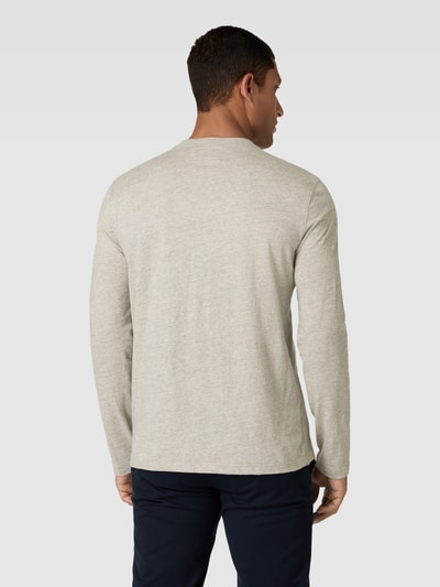 Polo Ralph Lauren Longsleeve mit Label-Stitching Modell 'HENLEY'' Mittelgrau Melange 5