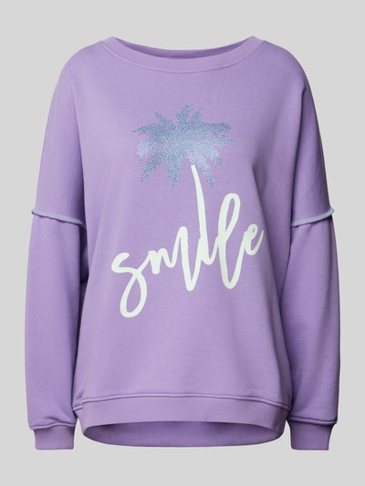 miss goodlife Oversized Sweatshirt mit gerippten Abschlüssen Violett 2