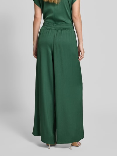 Drykorn Broek met wijde pijpen en elastische band, model 'CEILING' Donkergroen - 5