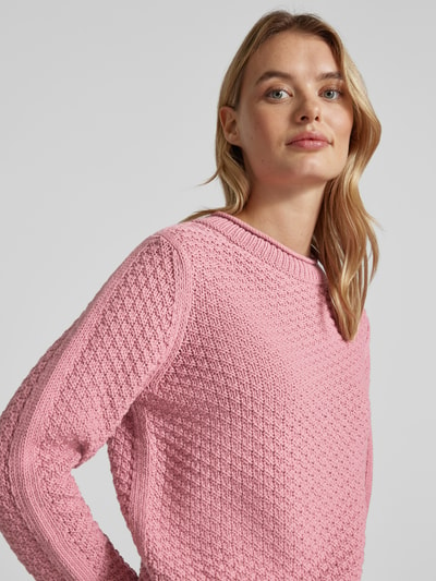 monari Strickpullover mit Strukturmuster Rosa 3