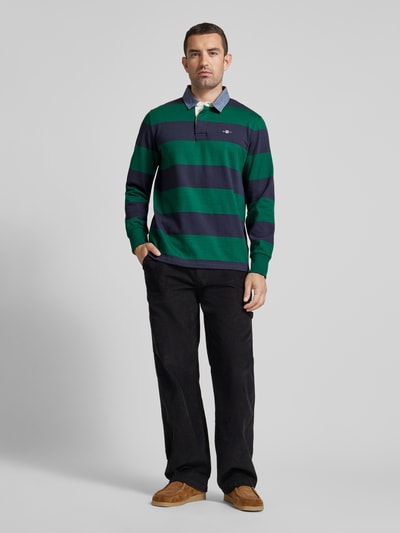 Gant Sweatshirt met kentkraag Donkergroen - 1