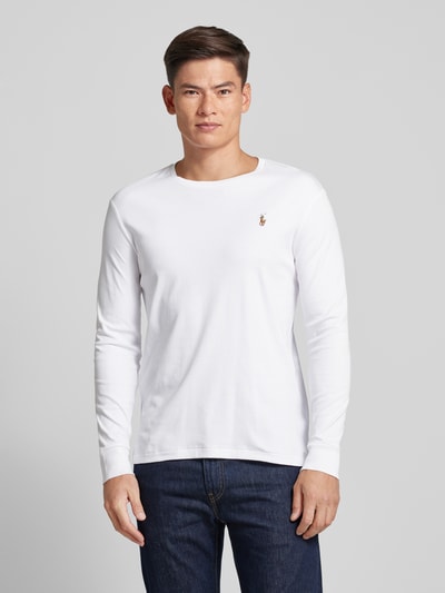 Polo Ralph Lauren Custom Slim Fit Longsleeve mit Rundhalsausschnitt Weiss 4