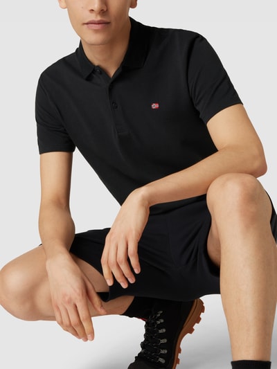 Napapijri Koszulka polo z wyhaftowanym logo model ‘EALIS’ Czarny 3