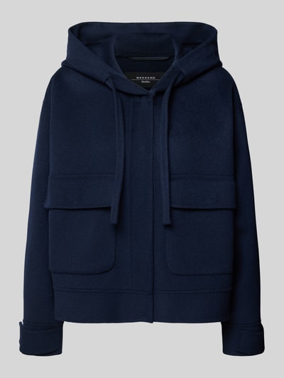 Weekend Max Mara Kurtka o kroju regular fit z kapturem z mieszanki wełny model ‘GARY’ Granatowy 2