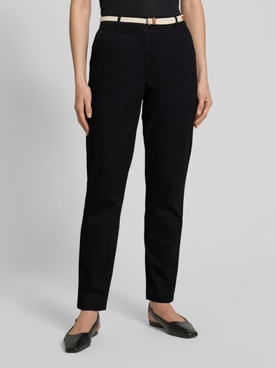 Christian Berg Woman Casual Fit Chino mit Gürtel Black 4