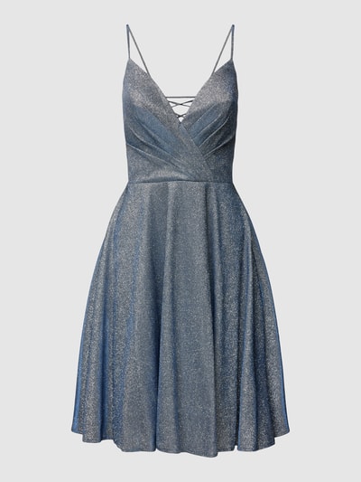 Luxuar Cocktailkleid mit Effektgarn Blau 2