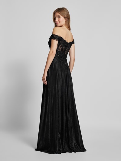 Unique Off-Shoulder-Kleid mit Spitzenbesatz Black 5