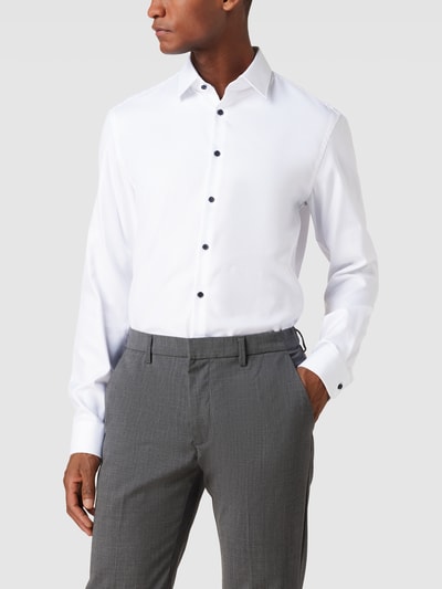 Jake*s Slim Fit Slim Fit Business-Hemd mit Kentkragen Weiss 4