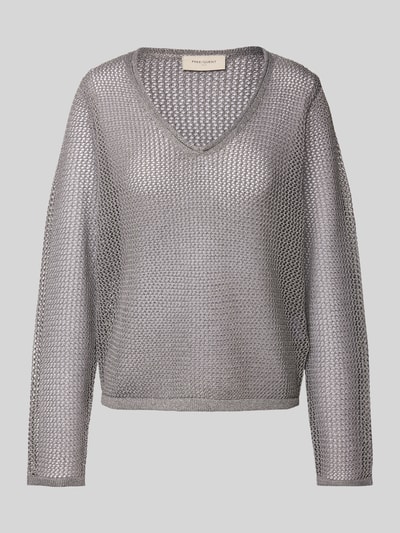 FREE/QUENT Strickpullover in semitransparentem Design Modell 'TERNE' Silber 1