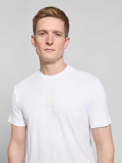 EA7 Emporio Armani T-Shirt mit Label-Print Weiss 3