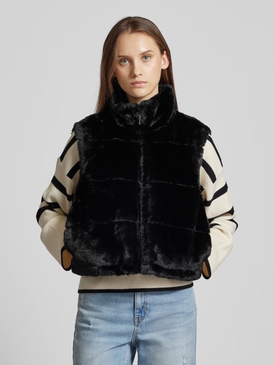 Only Kort gilet met opstaande kraag, model 'VIDA' Zwart - 4